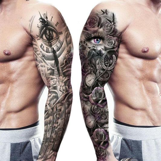 wtf Waterproof Temporary Tattoo Full Arm Temporary Tattoo Body Stickers for Man Women Dropshipping.