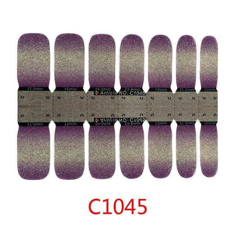 3333b 14tips Stickers Colorful Self-adhesive Nail Art Wraps Hot Sale Fashion Nail Polish Stickes Manicure Full Wrap Tools Decorations.