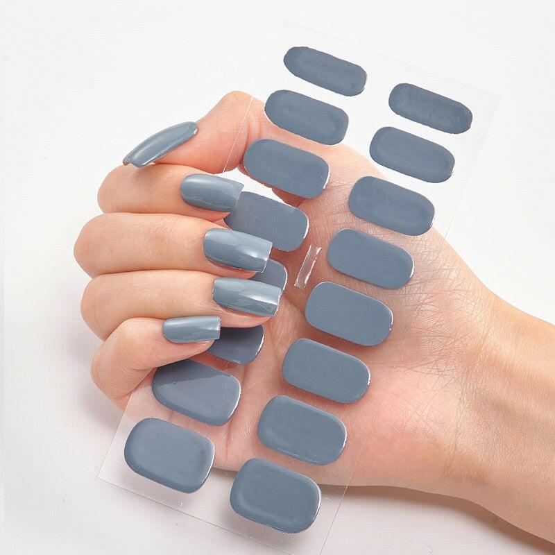 wtf Pure Solid Color Nail Stickers Adhesive Minimalist Design Fashion Nail Stickers Designer Nail Decals Nail Strips Nail Tips.