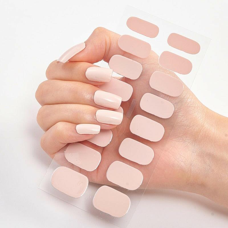 wtf Pure Solid Color Nail Stickers Adhesive Minimalist Design Fashion Nail Stickers Designer Nail Decals Nail Strips Nail Tips.