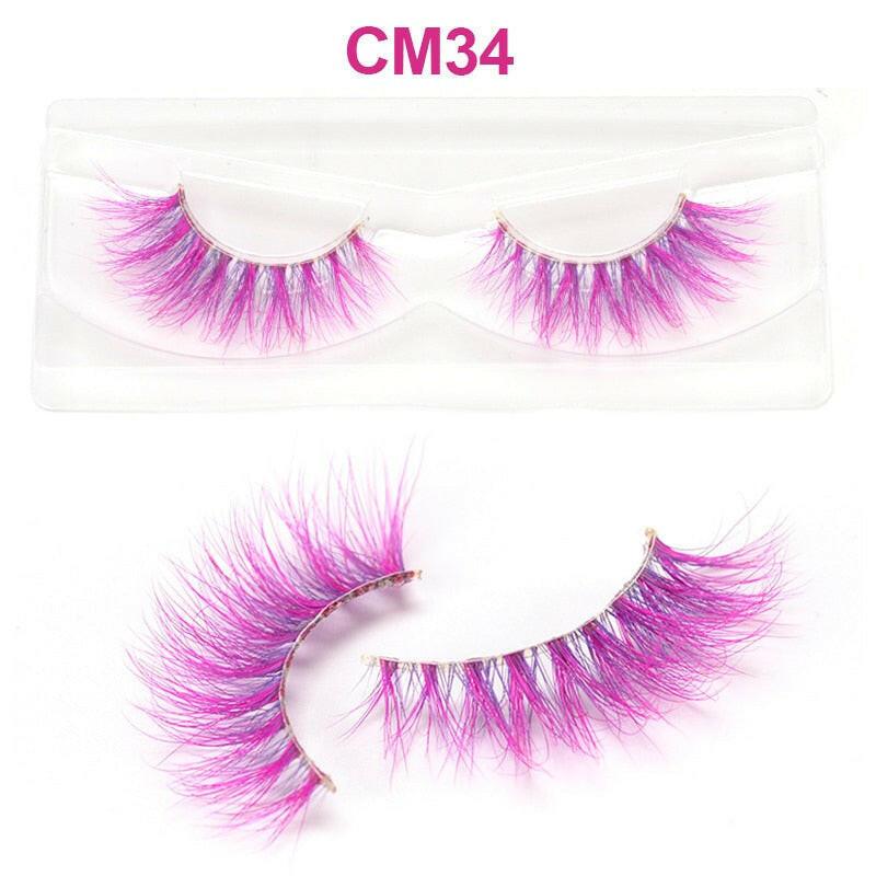 wtf OKAYLASH 3D 6D False Colored Eyelashes Natural Real Mink fluffy Style  Eye lash Extension Makeup Cosplay Colorful Eyelash.