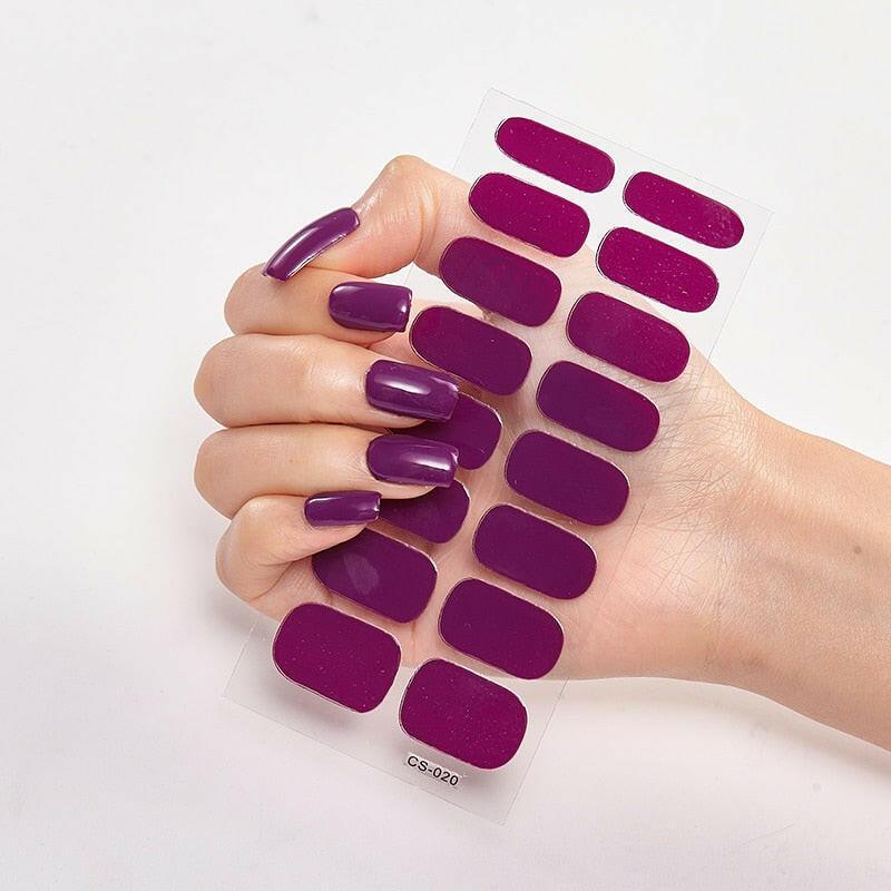 3333b Pure Solid Color Nail Stickers Adhesive Minimalist Design Fashion Nail Stickers Designer Nail Decals Nail Strips Nail Tips.