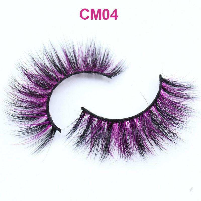 wtf OKAYLASH 3D 6D False Colored Eyelashes Natural Real Mink fluffy Style  Eye lash Extension Makeup Cosplay Colorful Eyelash.