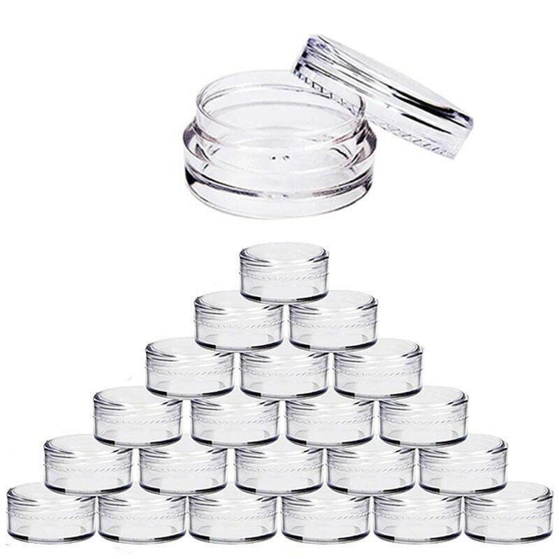 wtf 100pcs 2g/3g/5g/10g/15g/20g Empty Plastic Clear Cosmetic Jars Makeup Container Lotion Bottle Vials Face Cream Sample Pot Gel Box.