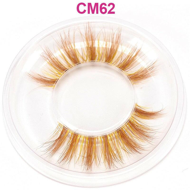 wtf OKAYLASH 3D 6D False Colored Eyelashes Natural Real Mink fluffy Style  Eye lash Extension Makeup Cosplay Colorful Eyelash.