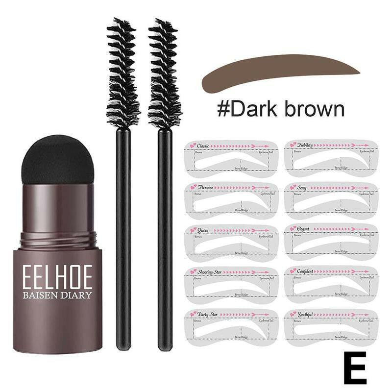 wtf 1 Set Eyebrow Stamp Brow Kit Gel Eyebrow Stencil Kit Waterproof Eyebrow Stamp Powder Makeup Reusable Eyebrow Stamp Stencil Kit.