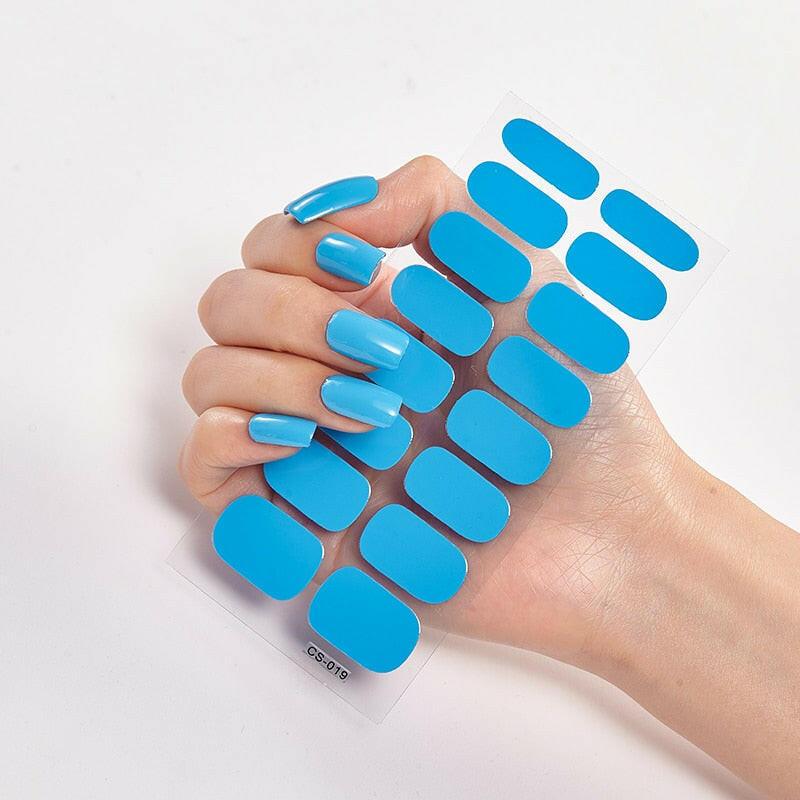 3333b Pure Solid Color Nail Stickers Adhesive Minimalist Design Fashion Nail Stickers Designer Nail Decals Nail Strips Nail Tips.