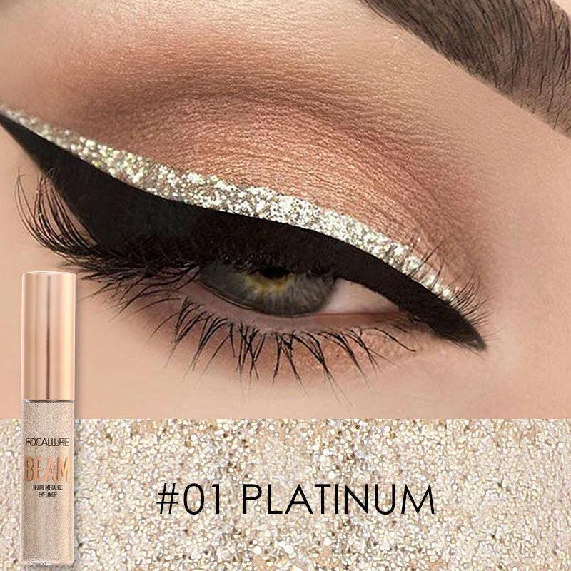 wtf Focallure Liquid Glitter Eyeliner Pencils White Gold Color Shining Shimmer Eye Liner Makeup Pen.