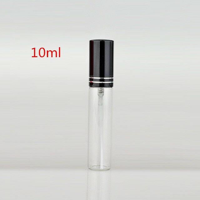 wtf 100pcs/lot 5ml 10ml 15ml Portable Black Glass Perfume Bottle With Atomizer Empty Cosmetic Containers For Travel.