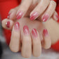 Gel Cover False Nails Gold Glitter Nude Ladi's Press On Fingernails Short With Adhesive Tabs Perfect For Daily.