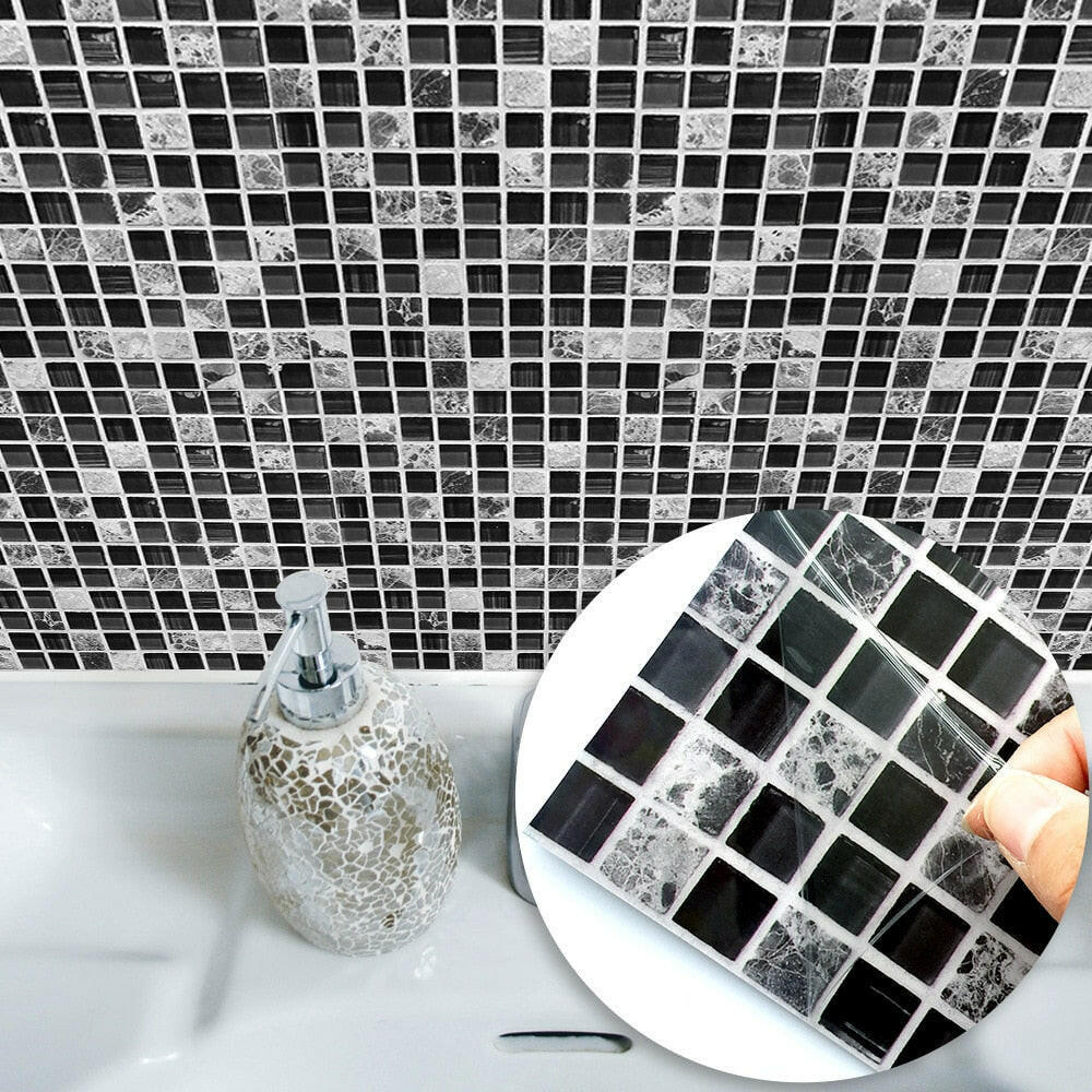 wtf Self-adhesive Kitchen Mosaic Tile Sticker Splashback Decoration Bathroom Adhesive Wall Vinyl Waterproof PVC Wallpaper Panel.