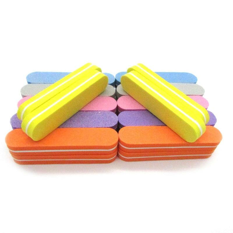 wtf 100pcs Sponge Nails Buffer Files Professional Brand Nail File UV Gel Nail Tool Colorful Sandpaper Lime Ongle Para Manicure Sets.