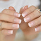 Gel Cover False Nails Gold Glitter Nude Ladi's Press On Fingernails Short With Adhesive Tabs Perfect For Daily