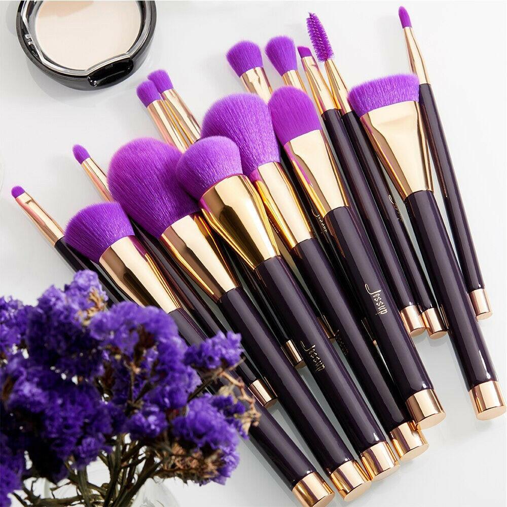 wtf Jessup Makeup Brushes Set 15pcs Purple/Dark Violet Brochas Maquillaje Pinceaux Maquillage Eyeshadow Powder Liner Contour Spoolie.