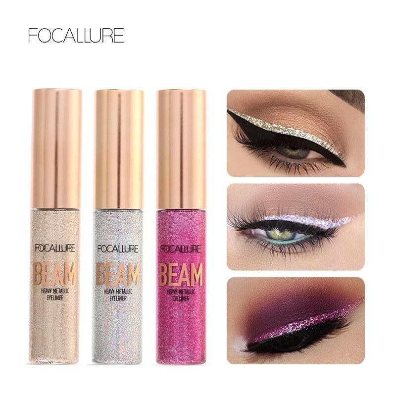 wtf Focallure Liquid Glitter Eyeliner Pencils White Gold Color Shining Shimmer Eye Liner Makeup Pen.