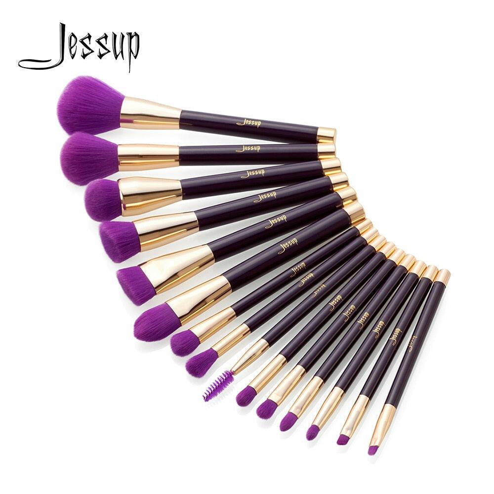 wtf Jessup Makeup Brushes Set 15pcs Purple/Dark Violet Brochas Maquillaje Pinceaux Maquillage Eyeshadow Powder Liner Contour Spoolie.