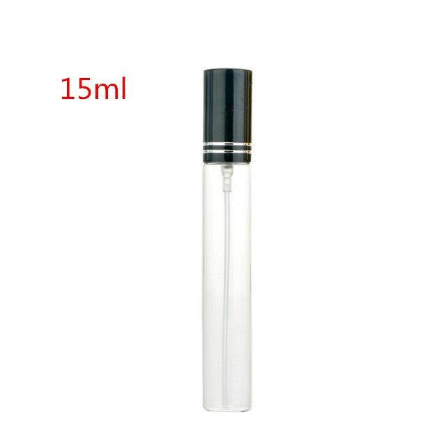 wtf 100pcs/lot 5ml 10ml 15ml Portable Black Glass Perfume Bottle With Atomizer Empty Cosmetic Containers For Travel.