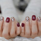 Gel Cover False Nails Gold Glitter Nude Ladi's Press On Fingernails Short With Adhesive Tabs Perfect For Daily