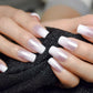 Gel Cover False Nails Gold Glitter Nude Ladi's Press On Fingernails Short With Adhesive Tabs Perfect For Daily.