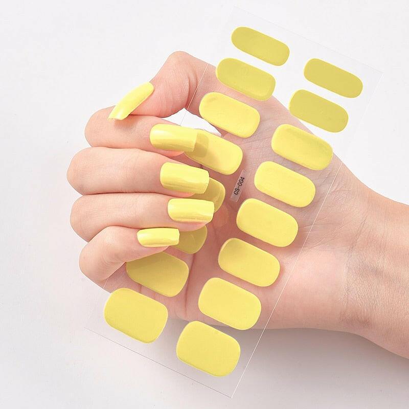 wtf Full Cover Nail Stickers Pure Solid Color Temporary Tattoos Kids Adesivos Nail Tape Designer Nail Decals Nail Tape Shiny.