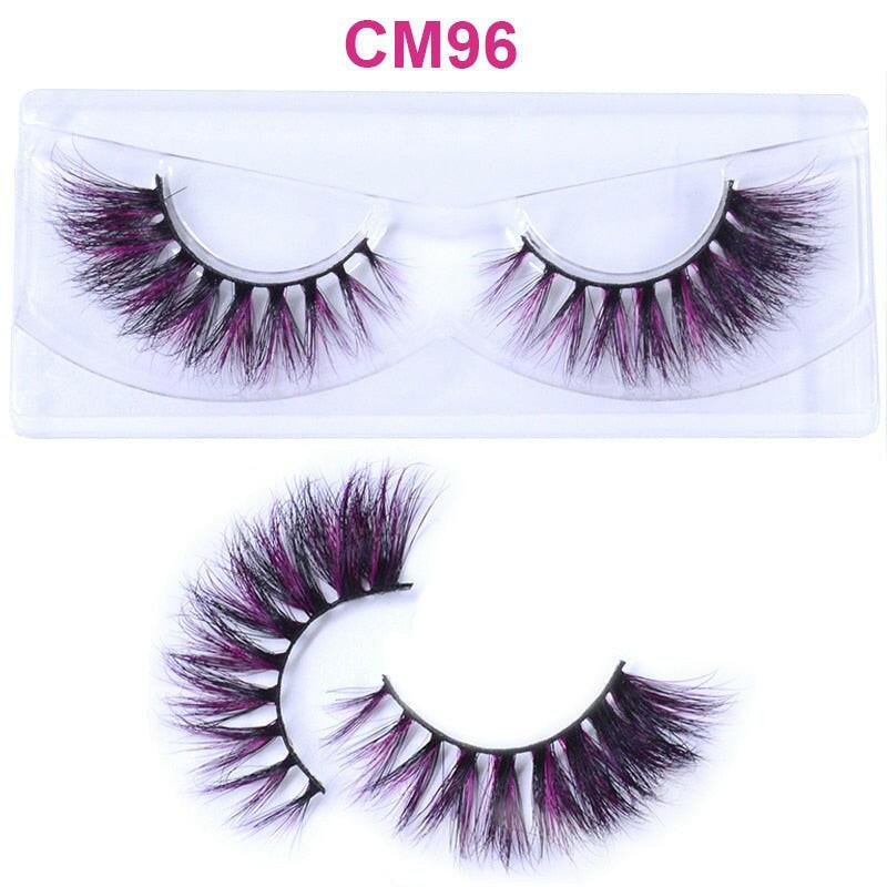 wtf OKAYLASH 3D 6D False Colored Eyelashes Natural Real Mink fluffy Style  Eye lash Extension Makeup Cosplay Colorful Eyelash.