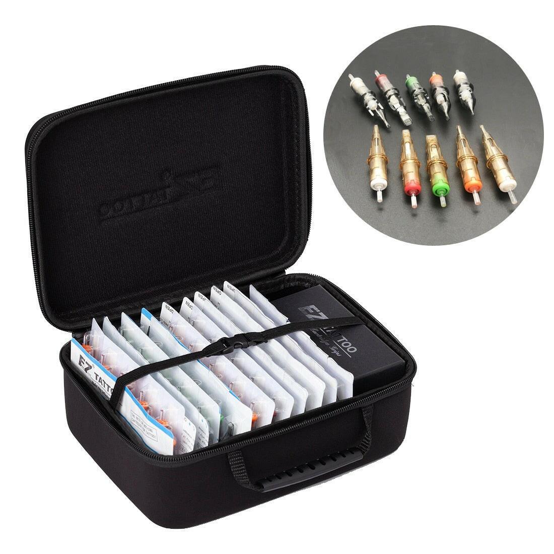 wtf 100 Pcs EZ V-Select Cartridge Tattoo Needle Kits RL RS M1 M1C Mixed Size with 2 Pcs Tattoo Grips Tattoo Kits Supply.