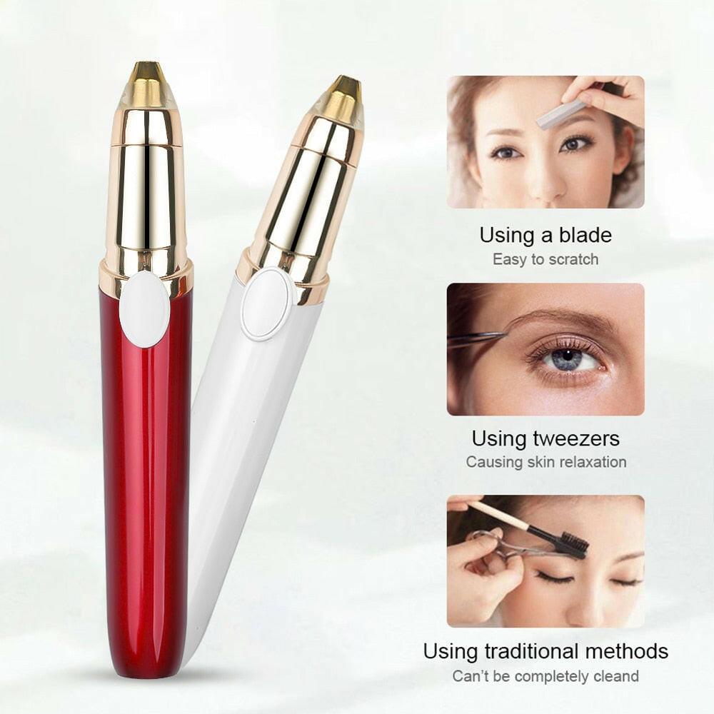 wtf Women Electric Eyebrow Trimmer USB Rechargeable Eye Brow Epilator Mini Lipstick Shaper Shaver Painless Razor Facial Hair Remover.