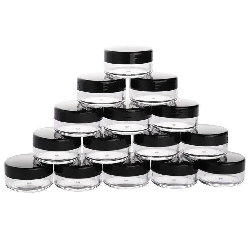 wtf 100pcs 2g/3g/5g/10g/15g/20g Empty Plastic Clear Cosmetic Jars Makeup Container Lotion Bottle Vials Face Cream Sample Pot Gel Box.