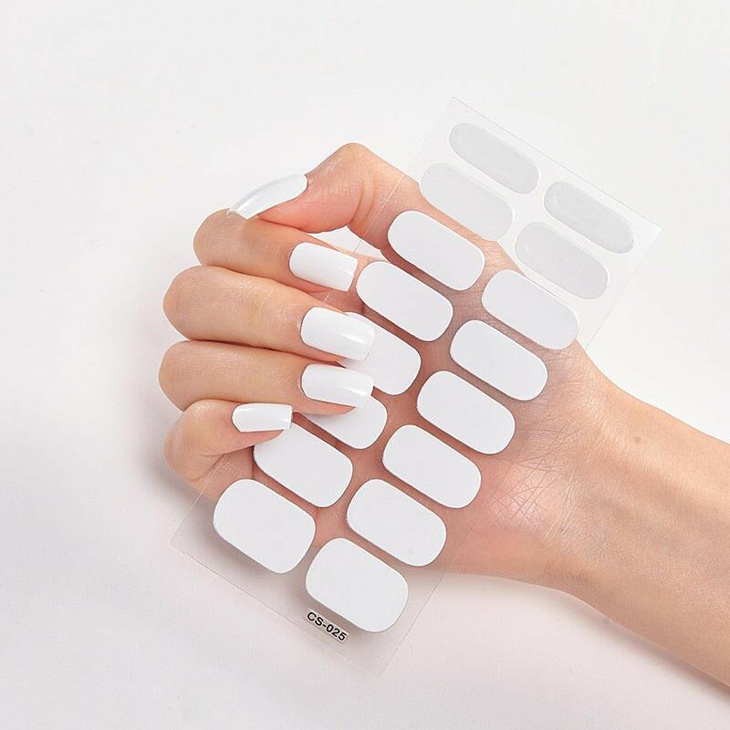 wtf Pure Solid Color Nail Stickers Adhesive Minimalist Design Fashion Nail Stickers Designer Nail Decals Nail Strips Nail Tips.