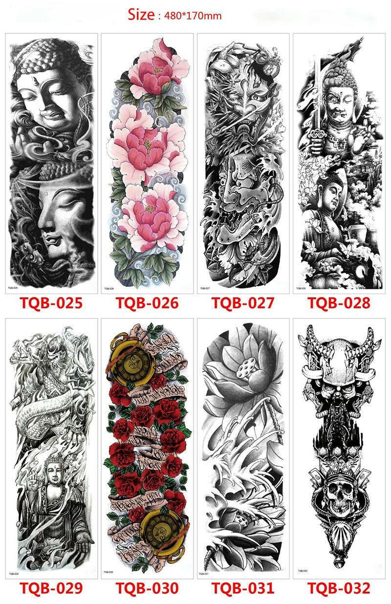 2222 Waterproof Temporary Tattoo Full Arm Temporary Tattoo Body Stickers for Man Women Dropshipping.