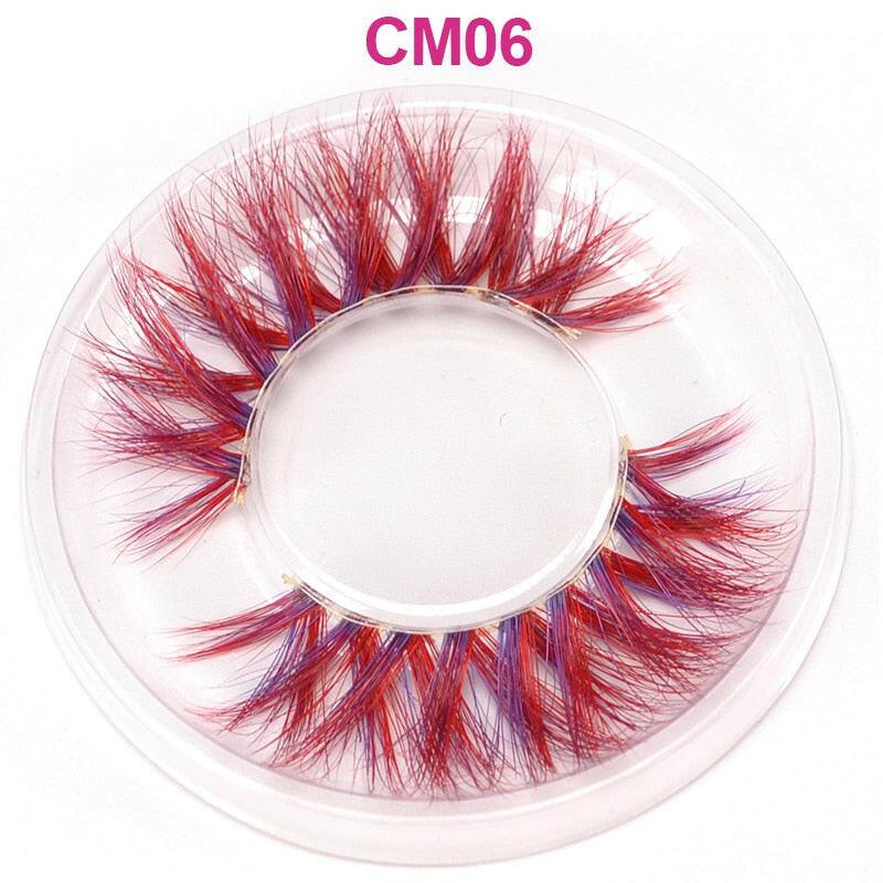 2222 OKAYLASH 3D 6D False Colored Eyelashes Natural Real Mink fluffy Style  Eye lash Extension Makeup Cosplay Colorful Eyelash.