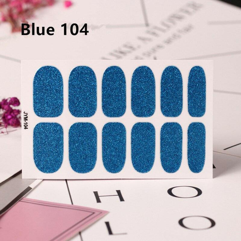 3333b 1 Sheet Full Cover Toe Nail Art Glitter Toenail Sticker Sparkling Foot Decals Dark Pink Sexy Summer Style Manicure Drop Ship.