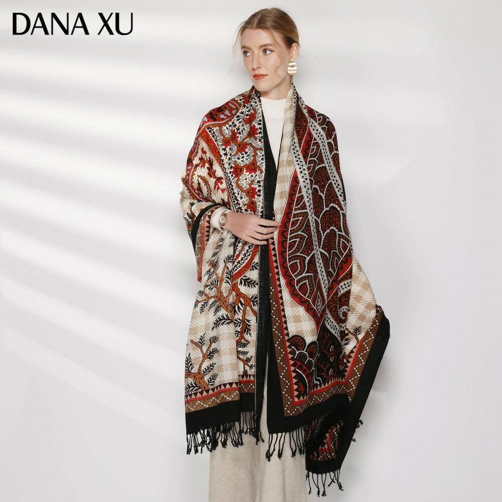 wtf Fashion Winter Scarf For Women Cashmere Warm Plaid Pashmina Scarf Luxury Brand Blanket Wraps Female Scarves And Shawls 2020.