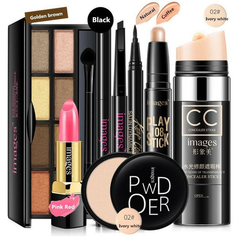 wtf New Women Brand Makeup Set,Fashion Cosmetics Kit,Anti-wrinkle BB Cream,WaterProof Roll Mascara,Magic Eyeliner,Charming Lipstick.