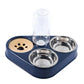 500ML Dog Bowl Cat Feeder Bowl With Dog Water Bottle Automatic Drinking Pet Bowl Cat Food Bowl Pet Stainless Steel Double 3 Bowl.