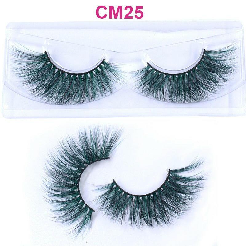 wtf OKAYLASH 3D 6D False Colored Eyelashes Natural Real Mink fluffy Style  Eye lash Extension Makeup Cosplay Colorful Eyelash.