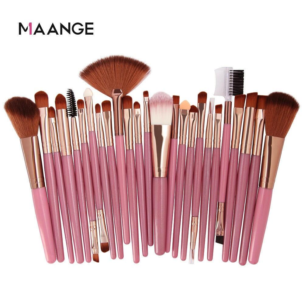 wtf MAANGE 25/18 Pcs Professional Makeup Brush Set Beauty Foundation Powder Blush Eyeshadow Blending Eyelash Concealer Make Up Kits.