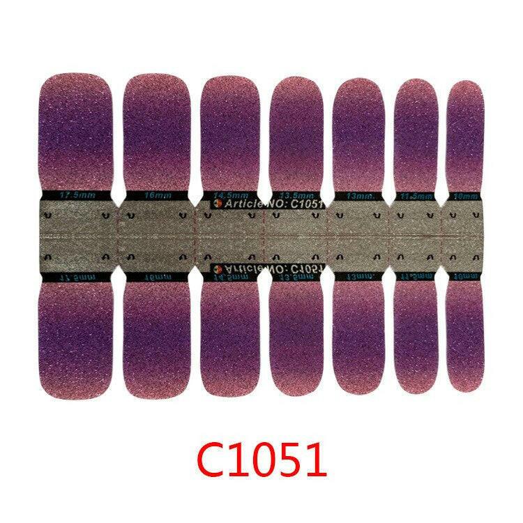 3333b 14tips Stickers Colorful Self-adhesive Nail Art Wraps Hot Sale Fashion Nail Polish Stickes Manicure Full Wrap Tools Decorations.