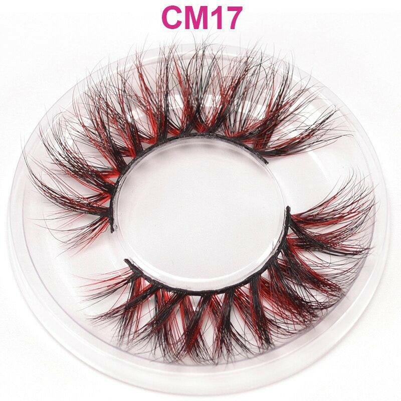 wtf OKAYLASH 3D 6D False Colored Eyelashes Natural Real Mink fluffy Style  Eye lash Extension Makeup Cosplay Colorful Eyelash.