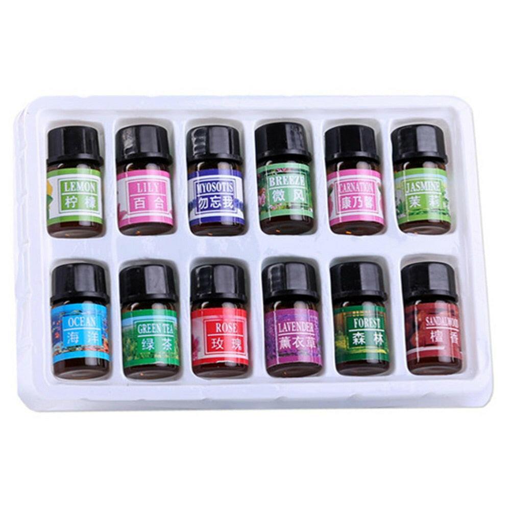 wtf 12/36 PCS Natural Water Soluble Fragrance Essential Oil Aromatherapy Furnace Humidifier Essential Oil Set 3ML.