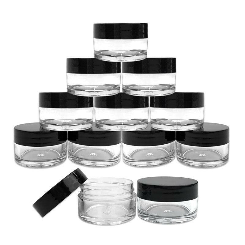 wtf 100pcs 2g/3g/5g/10g/15g/20g Empty Plastic Clear Cosmetic Jars Makeup Container Lotion Bottle Vials Face Cream Sample Pot Gel Box.