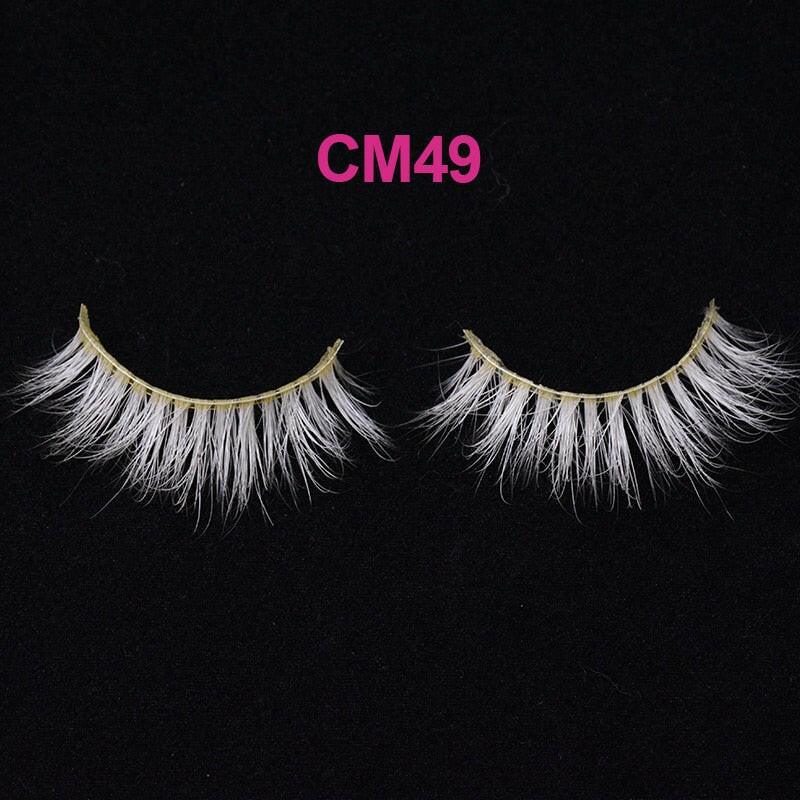 wtf OKAYLASH 3D 6D False Colored Eyelashes Natural Real Mink fluffy Style  Eye lash Extension Makeup Cosplay Colorful Eyelash.