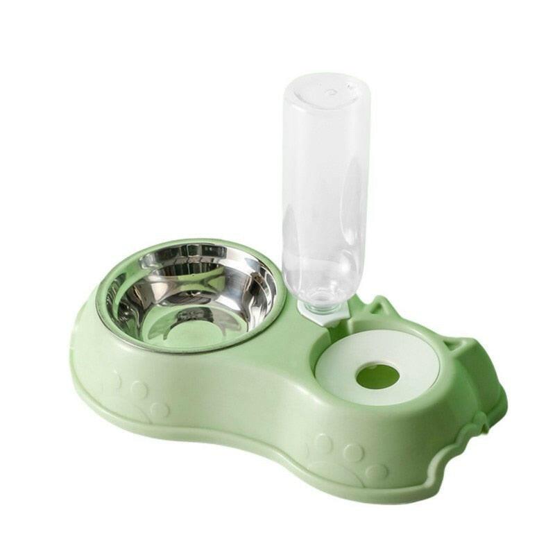 wtf 500ML Dog Bowl Cat Feeder Bowl With Dog Water Bottle Automatic Drinking Pet Bowl Cat Food Bowl Pet Stainless Steel Double 3 Bowl.