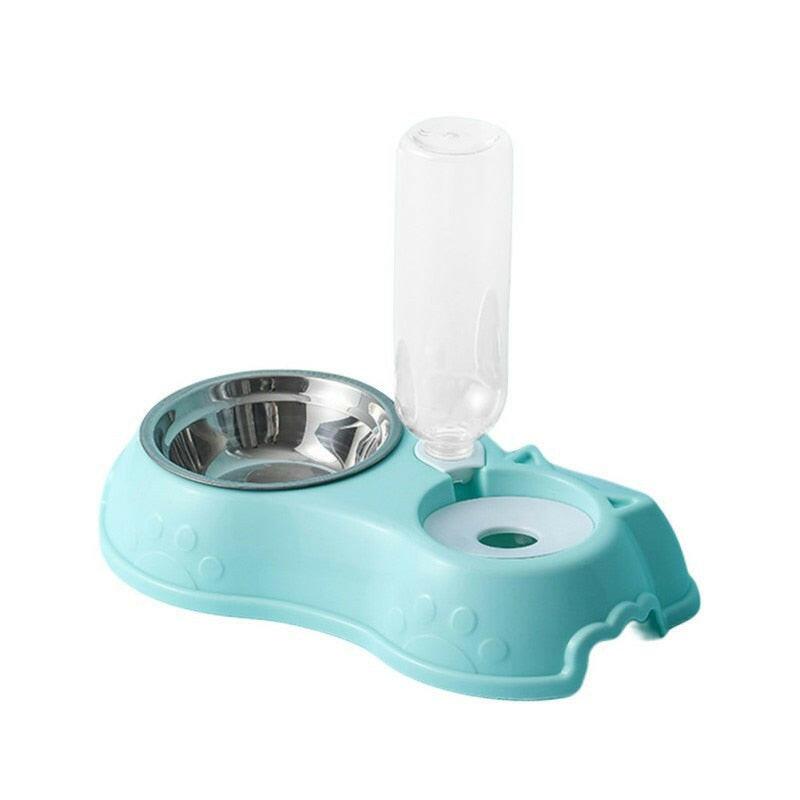 wtf 500ML Dog Bowl Cat Feeder Bowl With Dog Water Bottle Automatic Drinking Pet Bowl Cat Food Bowl Pet Stainless Steel Double 3 Bowl.