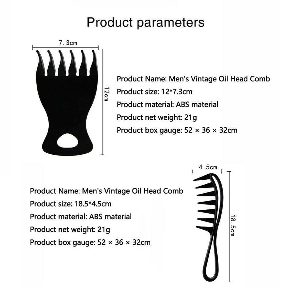 wtf Handle Grip Large Tooth Detangling Curly Hair Comb Back Head Styling Beard Oil Comb Men Hairdressing Wide Teeth Comb Set Gift.