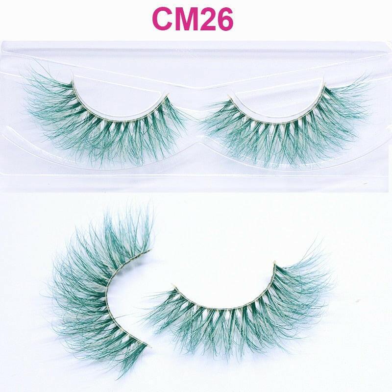 2222 OKAYLASH 3D 6D False Colored Eyelashes Natural Real Mink fluffy Style  Eye lash Extension Makeup Cosplay Colorful Eyelash.