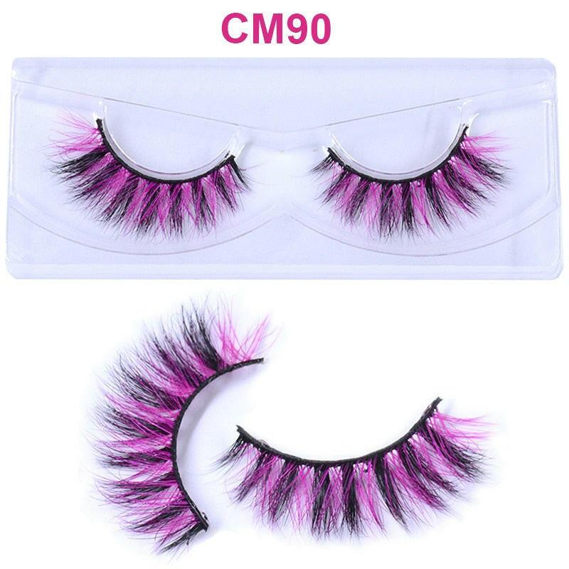 2222 OKAYLASH 3D 6D False Colored Eyelashes Natural Real Mink fluffy Style  Eye lash Extension Makeup Cosplay Colorful Eyelash.