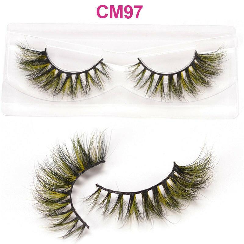 2222 OKAYLASH 3D 6D False Colored Eyelashes Natural Real Mink fluffy Style  Eye lash Extension Makeup Cosplay Colorful Eyelash.