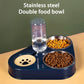 500ML Dog Bowl Cat Feeder Bowl With Dog Water Bottle Automatic Drinking Pet Bowl Cat Food Bowl Pet Stainless Steel Double 3 Bowl.