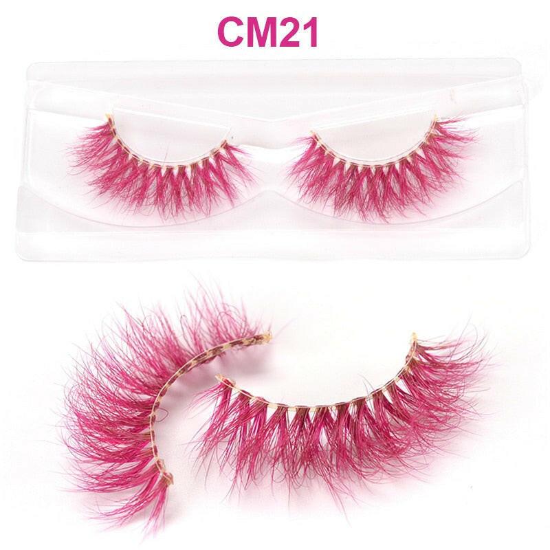 2222 OKAYLASH 3D 6D False Colored Eyelashes Natural Real Mink fluffy Style  Eye lash Extension Makeup Cosplay Colorful Eyelash.